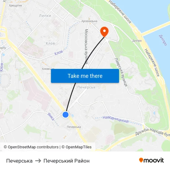 Печерська to Печерський Район map