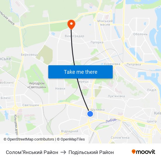 Солом’Янський Район to Подільський Район map