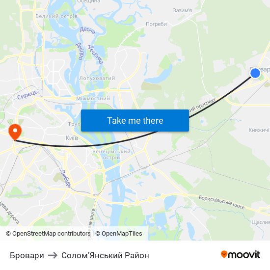 Бровари to Солом’Янський Район map