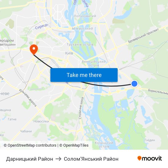 Дарницький Район to Солом’Янський Район map