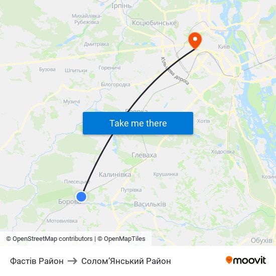Фастів Район to Солом’Янський Район map