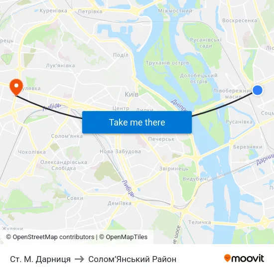 Ст. М. Дарниця to Солом’Янський Район map