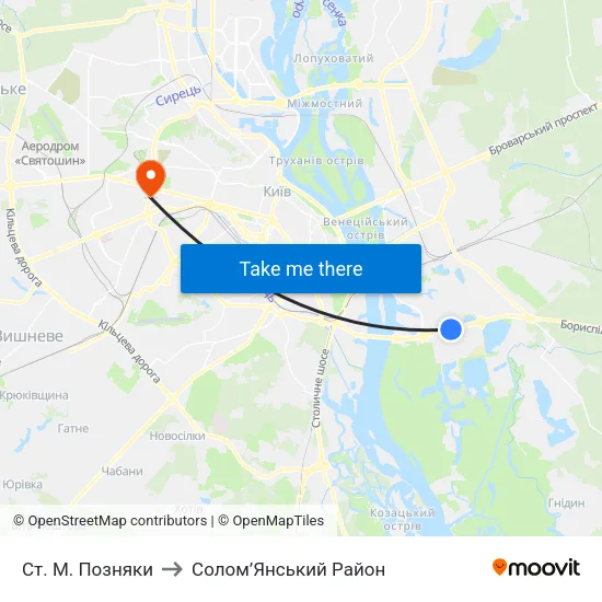 Ст. М. Позняки to Солом’Янський Район map