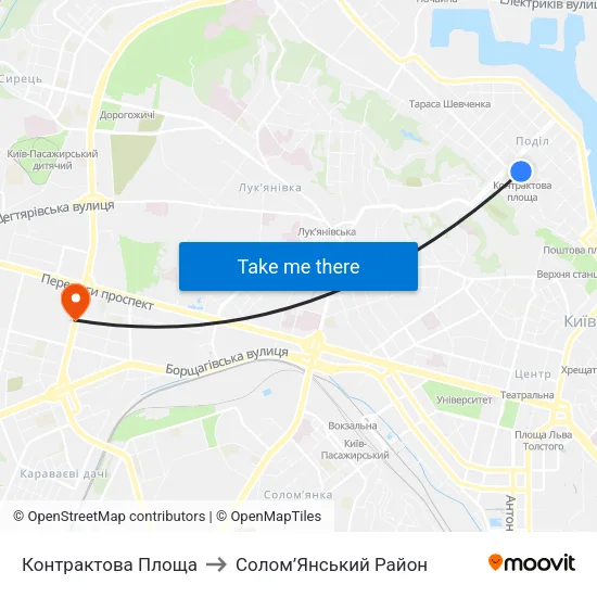 Контрактова Площа to Солом’Янський Район map
