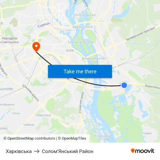Харківська to Солом’Янський Район map