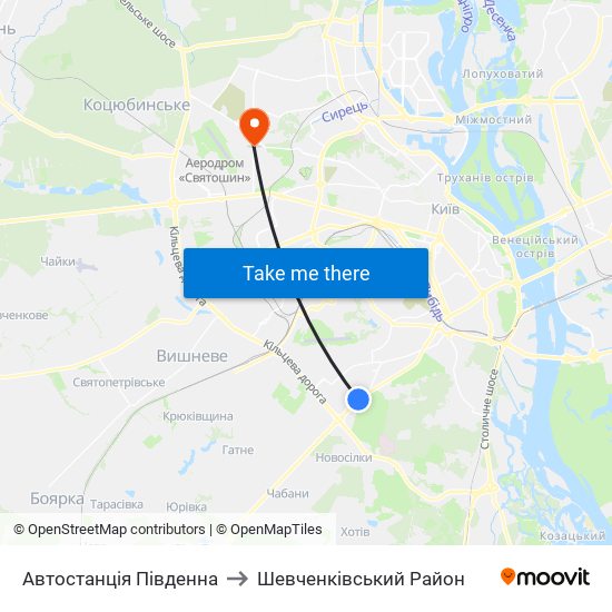 Автостанція Південна to Шевченківський Район map