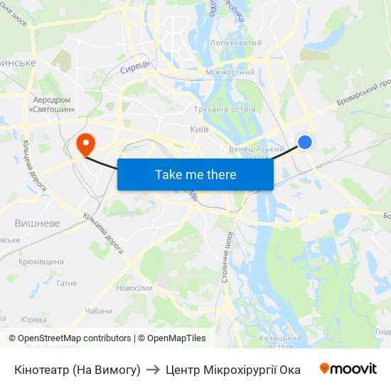 Кінотеатр (На Вимогу) to Центр Мікрохірургії Ока map