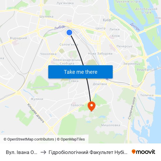Вул. Івана Огієнка to Гідробіологічний Факультет Нубіп (Корпус 1) map