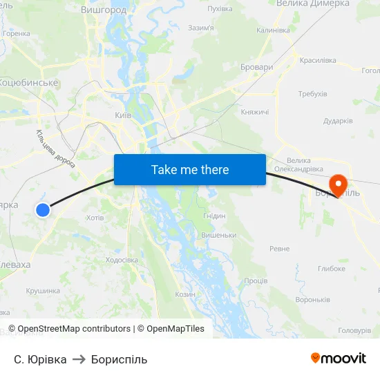 С. Юрівка to Бориспіль map