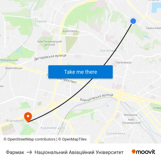 Фармак to Національний Авіаційний Університет map