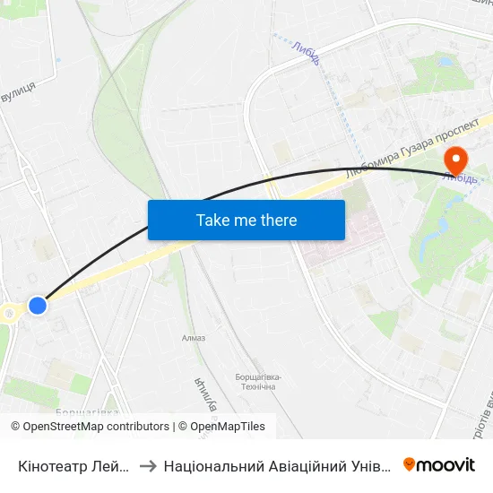Кінотеатр Лейпциг to Національний Авіаційний Університет map