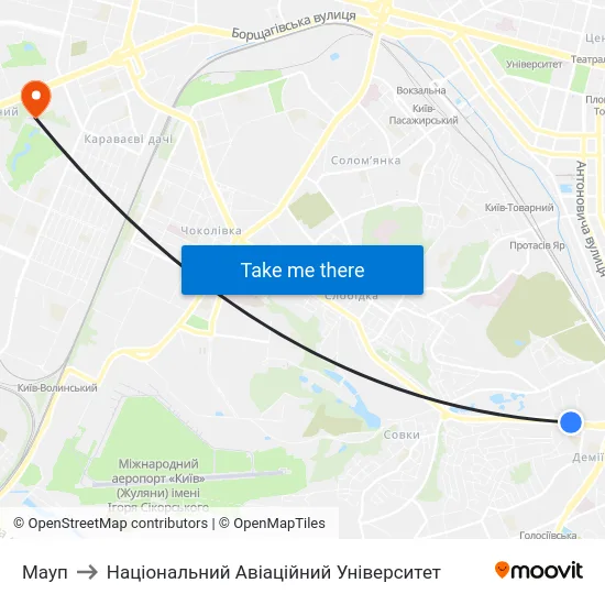 Мауп to Національний Авіаційний Університет map
