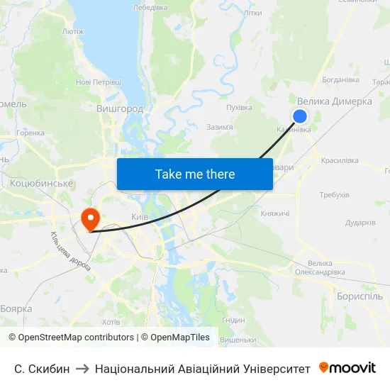 С. Скибин to Національний Авіаційний Університет map