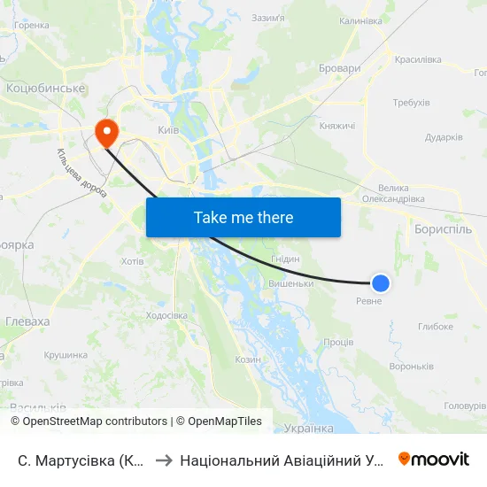 С. Мартусівка (Колонія) to Національний Авіаційний Університет map