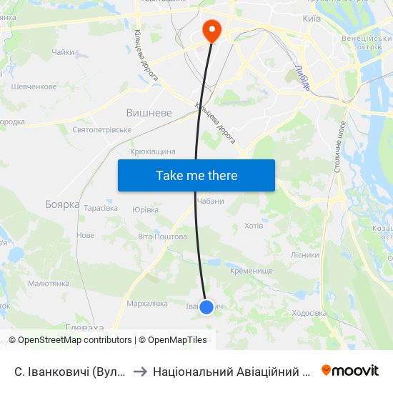 С. Іванковичі (Вул. Леніна) to Національний Авіаційний Університет map