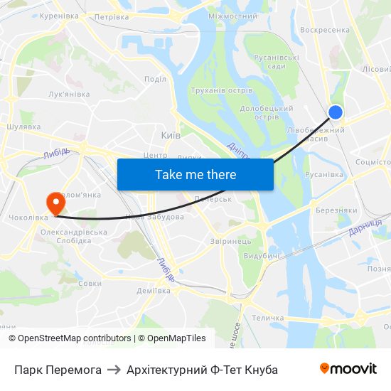 Парк Перемога to Архітектурний Ф-Тет Кнуба map