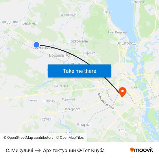 С. Микуличі to Архітектурний Ф-Тет Кнуба map