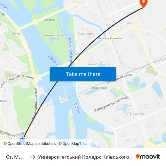 Ст. М. Видубичі to Університетський Коледж Київського Університету Ім. Б. Грінченка map