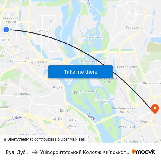 Вул. Дубровицька to Університетський Коледж Київського Університету Ім. Б. Грінченка map