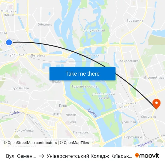 Вул. Семена Скляренка to Університетський Коледж Київського Університету Ім. Б. Грінченка map