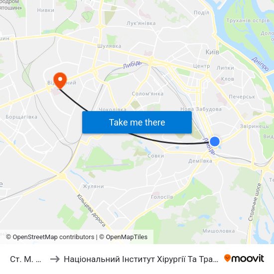 Ст. М. Либідська to Національний Інститут Хірургії Та Трансплантології Імені О.О. Шалімова map