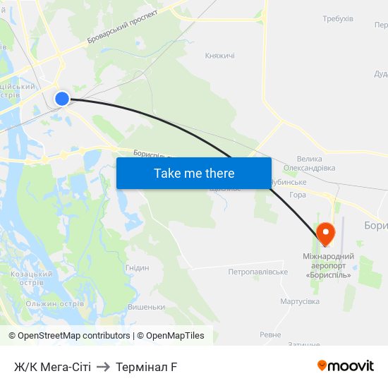 Ж/К Мега-Сiтi to Термінал F map