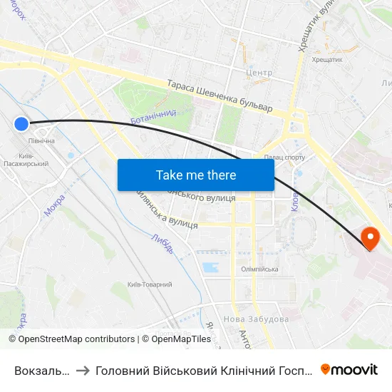Вокзальна to Головний Військовий Клінічний Госпіталь map