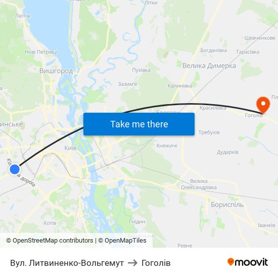Вул. Литвиненко-Вольгемут to Гоголів map