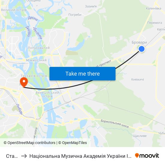 Стадіон to Національна Музична Академія України Ім. П. І. Чайковського map