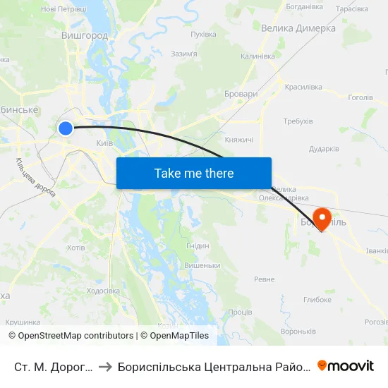 Ст. М. Дорогожичі to Бориспільська Центральна Районна Лікарня map