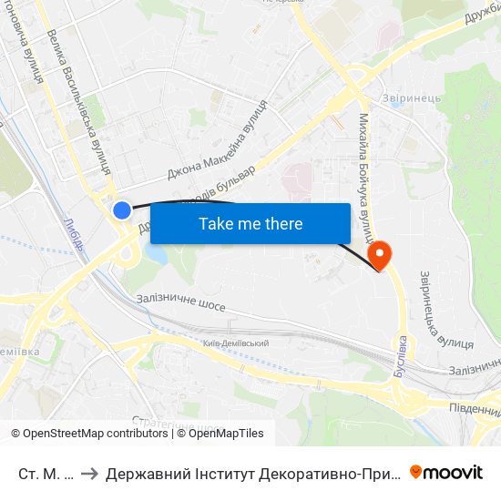 Ст. М. Либідська to Державний Інститут Декоративно-Прикладного Мистецтва І Дизайну Імені М. Бойчука map