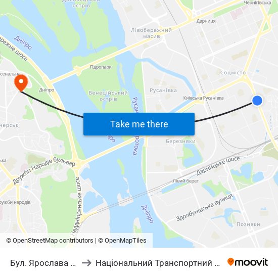 Бул. Ярослава Гашека to Національний Транспортний Університет map