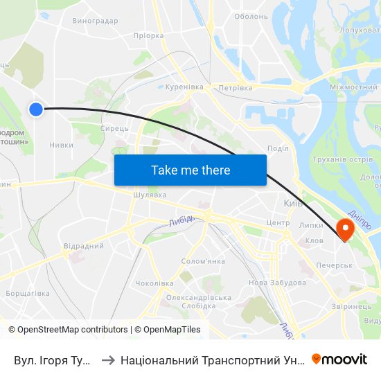 Вул. Ігоря Турчина to Національний Транспортний Університет map