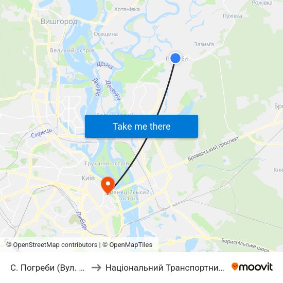 С. Погреби (Вул. Соборна) to Національний Транспортний Університет map