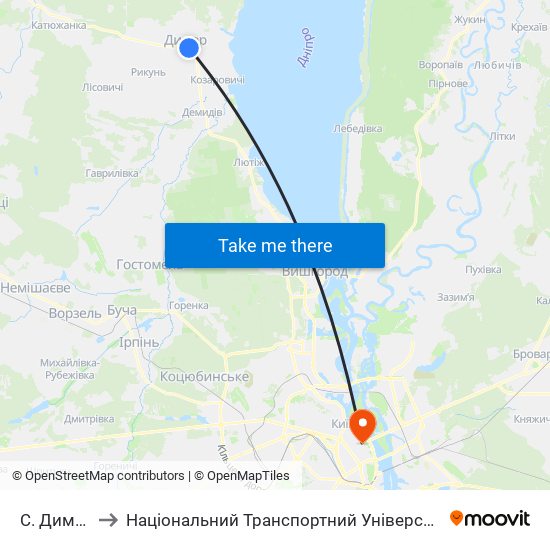 С. Димер to Національний Транспортний Університет map