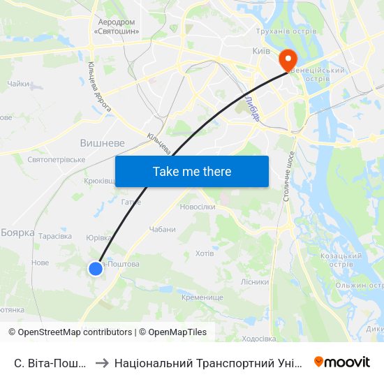 С. Віта-Поштова to Національний Транспортний Університет map