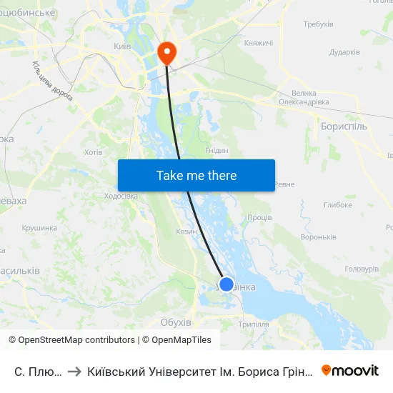 С. Плюти to Київський Університет Ім. Бориса Грінченка map