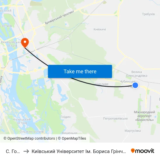 С. Гора to Київський Університет Ім. Бориса Грінченка map