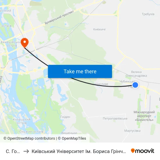 С. Гора to Київський Університет Ім. Бориса Грінченка map