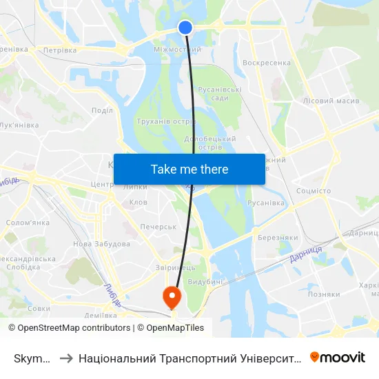 Skymall to Національний Транспортний Університет map