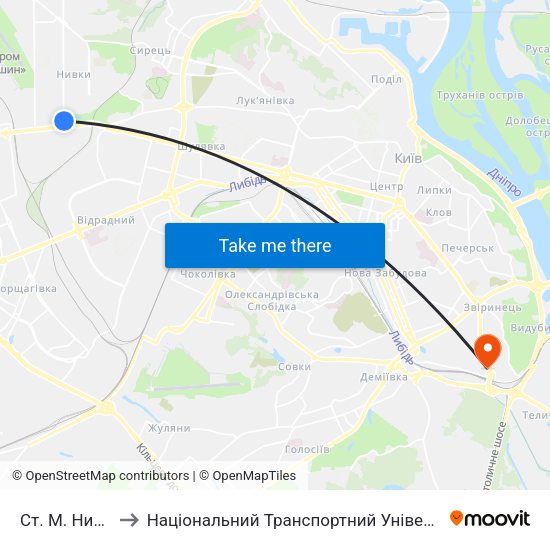 Ст. М. Нивки to Національний Транспортний Університет map