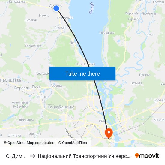 С. Димер to Національний Транспортний Університет map