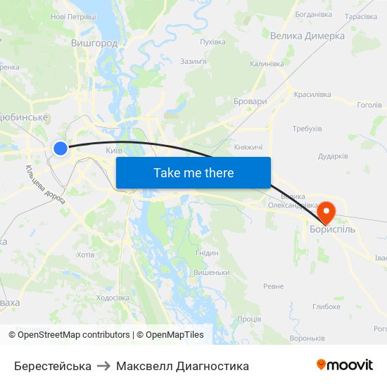 Берестейська to Максвелл Диагностика map