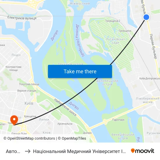 Авторинок to Національний Медичний Університет Імені О. О. Богомольця map