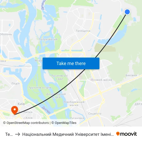 Тец-6 to Національний Медичний Університет Імені О. О. Богомольця map
