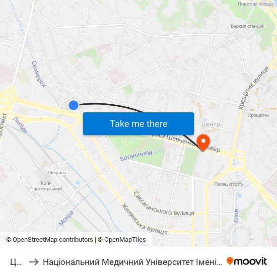 Цирк to Національний Медичний Університет Імені О. О. Богомольця map