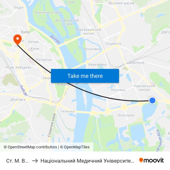 Ст. М. Вирлиця to Національний Медичний Університет Імені О. О. Богомольця map