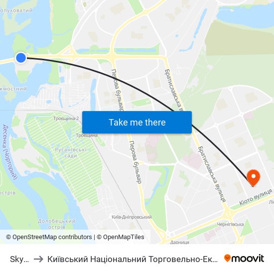 Skymall to Київський Національний Торговельно-Економічний Університет map