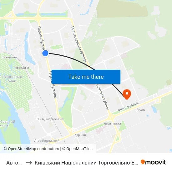 Авторинок to Київський Національний Торговельно-Економічний Університет map