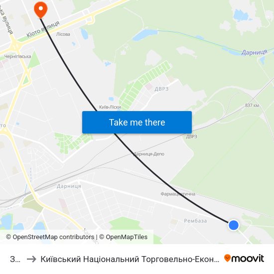 Ззбк to Київський Національний Торговельно-Економічний Університет map